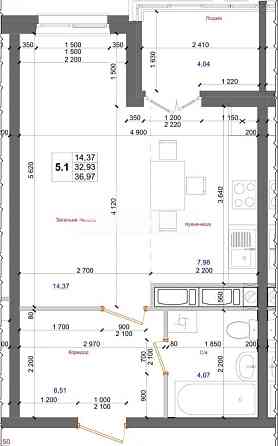 Продаж Квартира 1-кімнатна, 25/25 поверх на вул. Доківська Коцюбинське