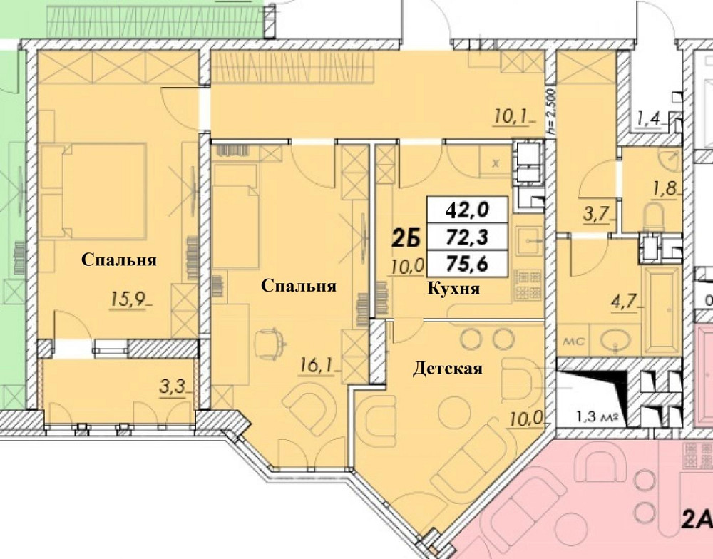 Продаж Квартира 2-кімнатна, 15/16 поверх на Прохоровская ул. Одеса - фото 13