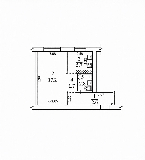 Продаж Квартира 1-кімнатна, 1/5 поверх на пр. Поля, 107 В Дніпро - фото 9