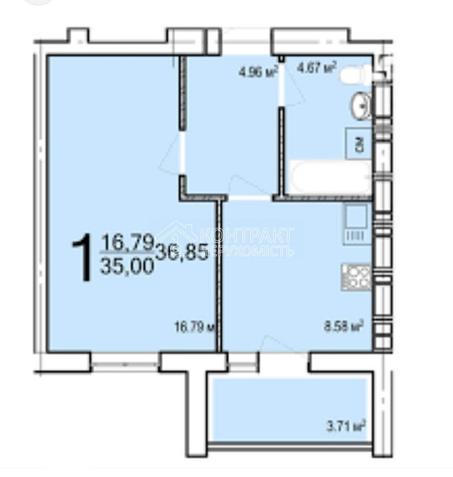 Продаж Квартира 1-кімнатна, 1/9 поверх на вул. Барабашова Kharkiv - photo 8