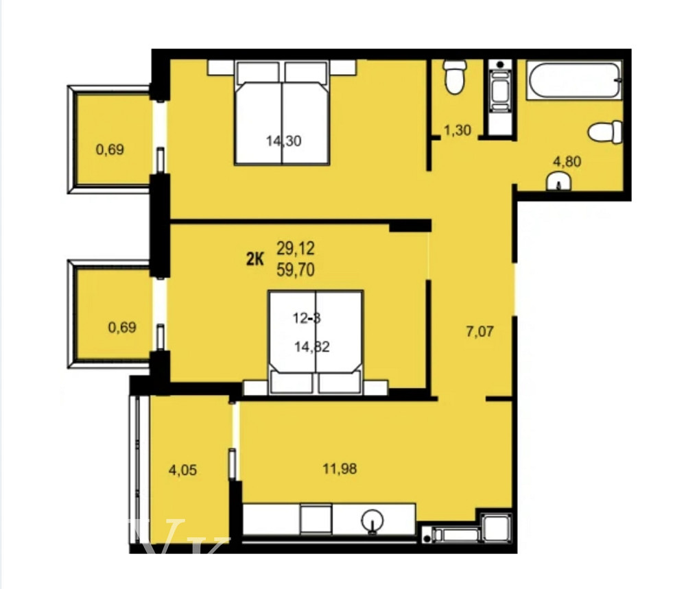 Продаж Квартира 3-кімнатна, 3/5 поверх на вул. Роксоляни Львов - изображение 9