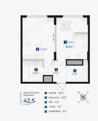 Продаж Квартира 1-кімнатна, 10/10 поверх на Виноградна Крихівці - фото 9