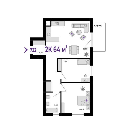 Продаж Квартира 2-кімнатна, 2/6 поверх на с.Вовчинець,вул.Шевченка Івано-Франківськ - фото 4