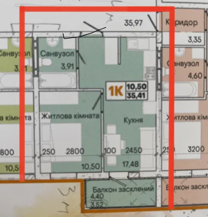 1 комнатная квартира в ЖК "Акварель" Одеса - фото 5