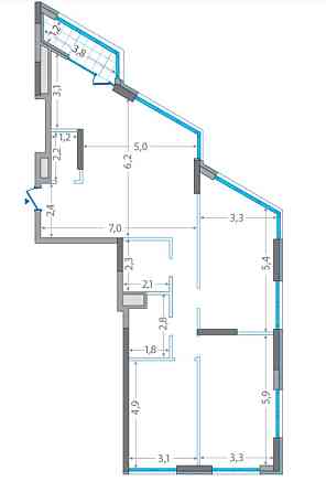 Продаж Квартира 3-кімнатна, 23/25 поверх на Осокорська вул., д. 2а Kiev