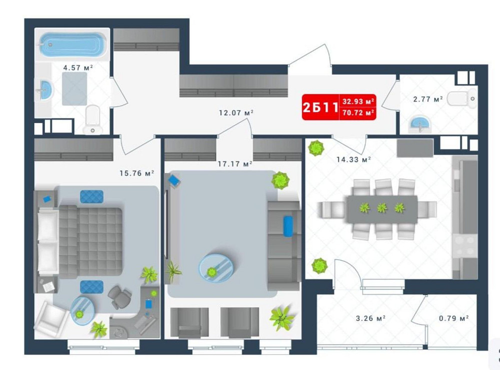 Без податків Продаж двокімнатна квартира 71,5 м2 ЖК Причал 8 Осокорки Киев - изображение 16
