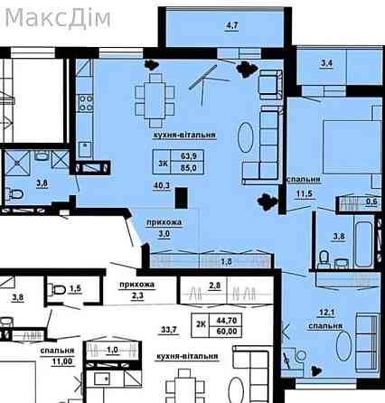 Продаж Квартира 3-кімнатна, 9/9 поверх на Куліша бул. Тернопіль