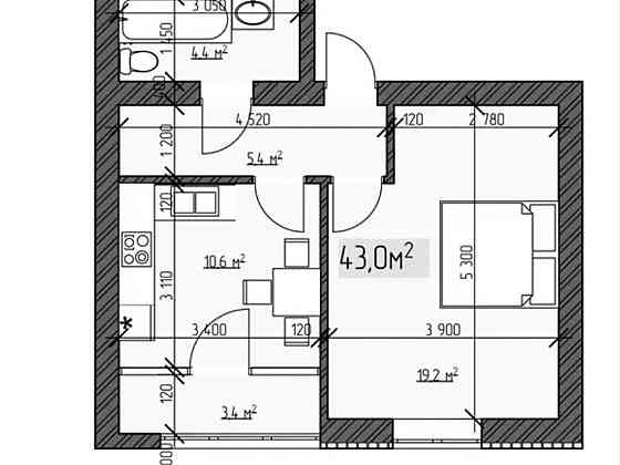 Продаж Квартира 1-кімнатна, 2/3 поверх Vinnytsya