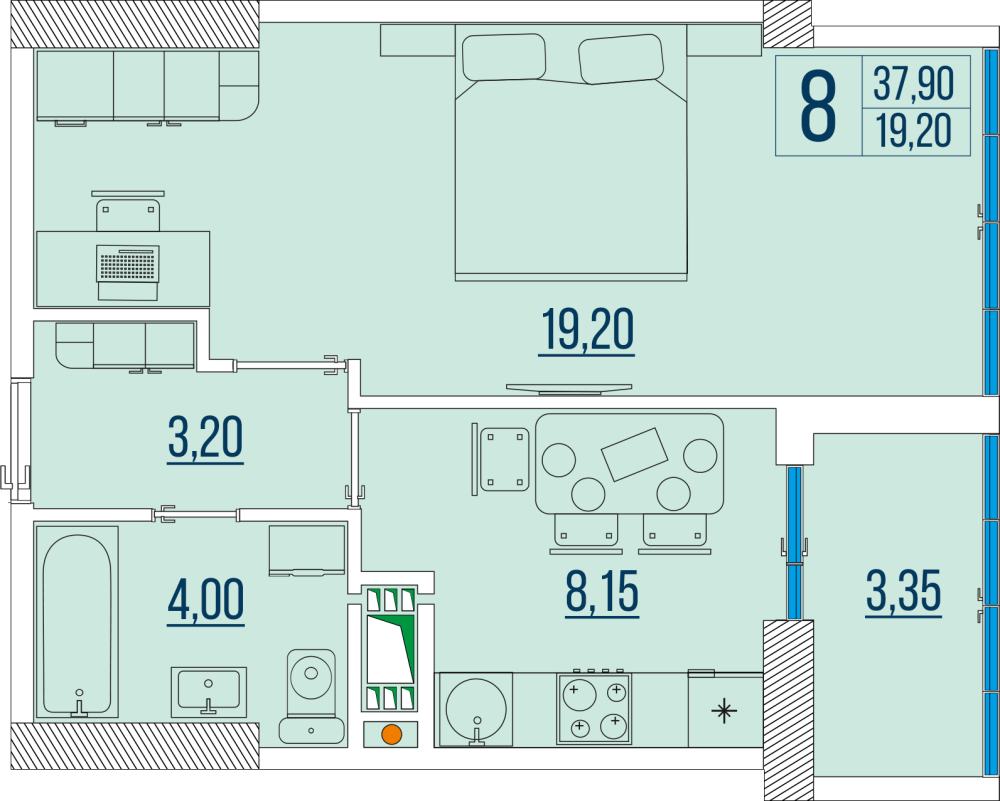 Однокомнатная с ремонтом и техникой в ЖК Бульвар Акаций Odessa - photo 17