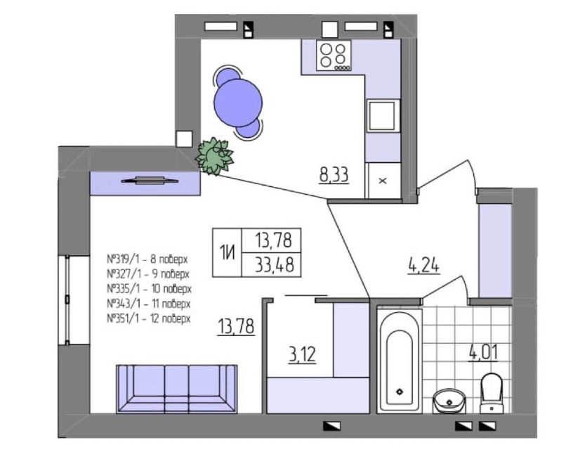 Продаж 1к Квартира 33.48 кв.м Соборна 289 Рівне - фото 2