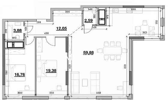 Продаж Квартира 1-кімнатна, 18/26 поверх на вул. Андрія Верхогляда Kiev