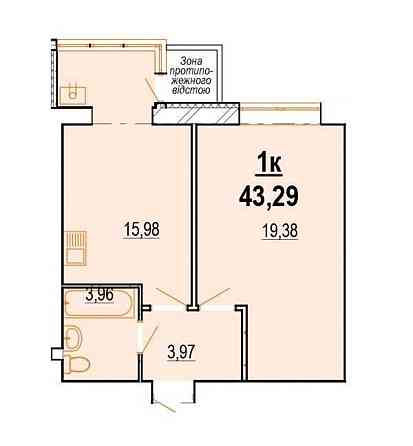 Продаж Квартира 1-кімнатна, 9/10 поверх на Костя Широцького (Щорса) Винница