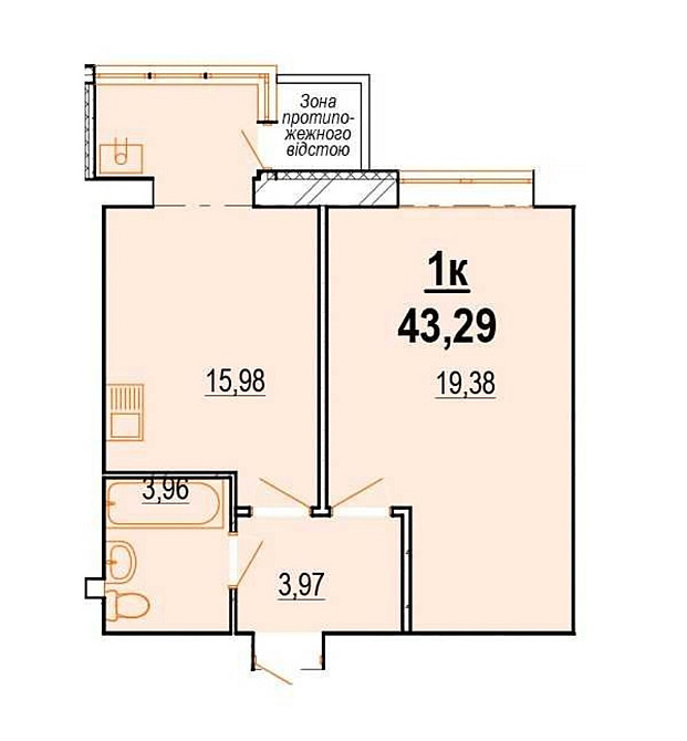 Продаж Квартира 1-кімнатна, 9/10 поверх на Костя Широцького (Щорса) Вінниця - фото 2