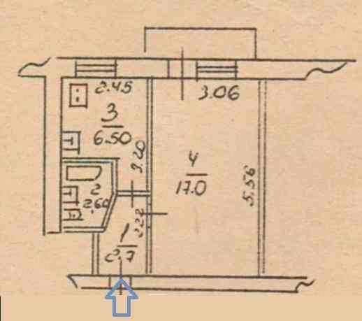 Продаж Квартира 1-кімнатна, 3/5 поверх на Космонавта Комарова улица, 10/4 Одесса