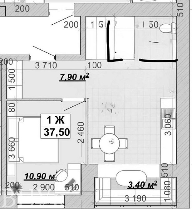 Продаж Квартира 1-кімнатна, 13/14 поверх на вул. Княгинин Ивано-Франковск - изображение 7