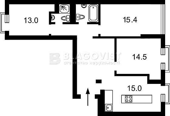 Продаж Квартира 3-кімнатна, 7/9 поверх на Метрологічна вул., д. 15-А Kiev