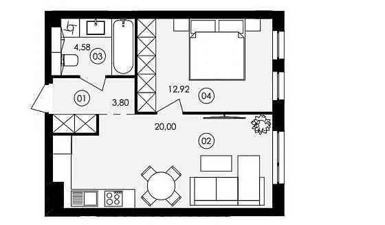 Продаж Квартира 1-кімнатна, 1/6 поверх на вул. Героїв Майдану Сокільники