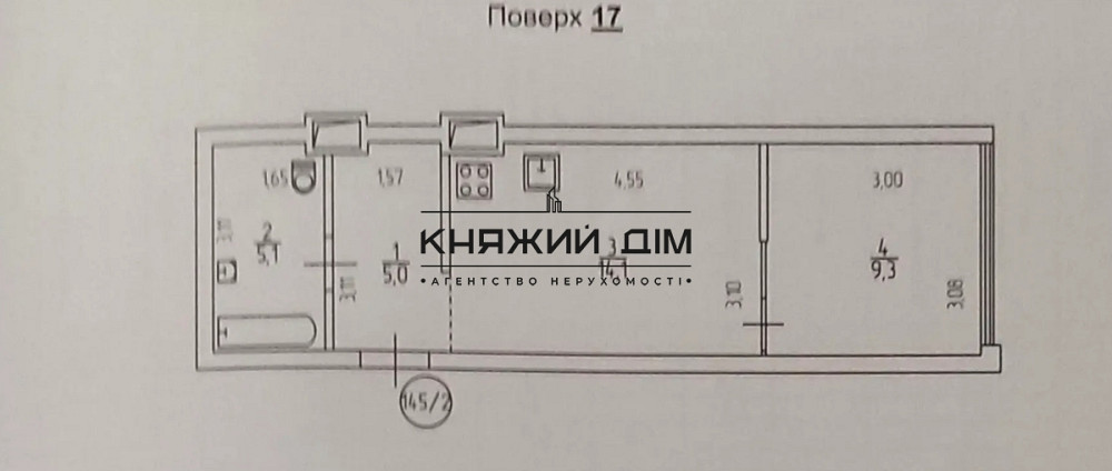 Продаж Квартира 1-кімнатна, 17/17 поверх на вул. Марії Приймаченко Вишнёвое - изображение 15