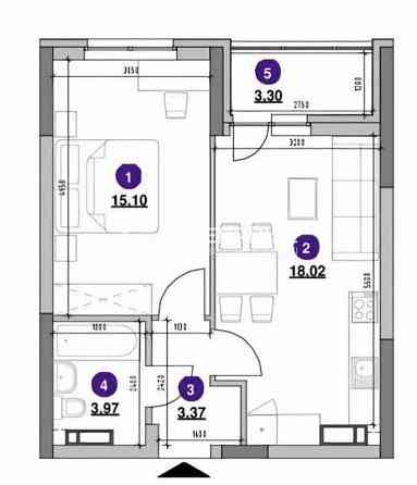 Продаж 1к Квартира 43.8 кв.м Повітряних сил вул. Kiev