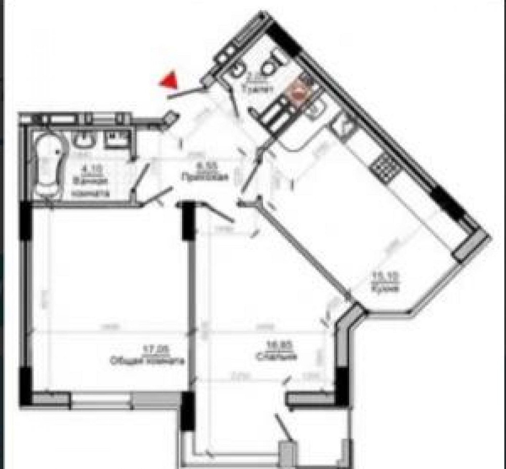 Продаж Квартира 2-кімнатна, 2/10 поверх на вул. Бородія Zhytomyr - photo 1