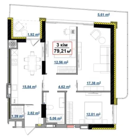 Продаж 3к Квартира 79.21 кв.м Парк Авеню Івано-Франківськ