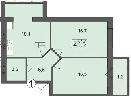Продаж Квартира 2-кімнатна, 8/10 поверх на вул. Євгена Рихліка Житомир - фото 2
