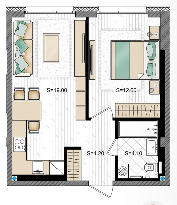 Продаж Квартира 1-кімнатна, 3/7 поверх на вул. Ульянова Дніпро - фото 4
