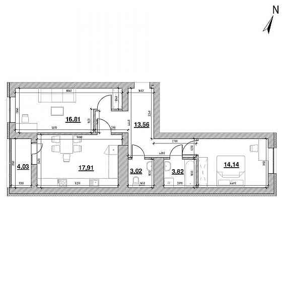 Продаж Квартира 2-кімнатна, 10/10 поверх на вул. Залізнична L'viv