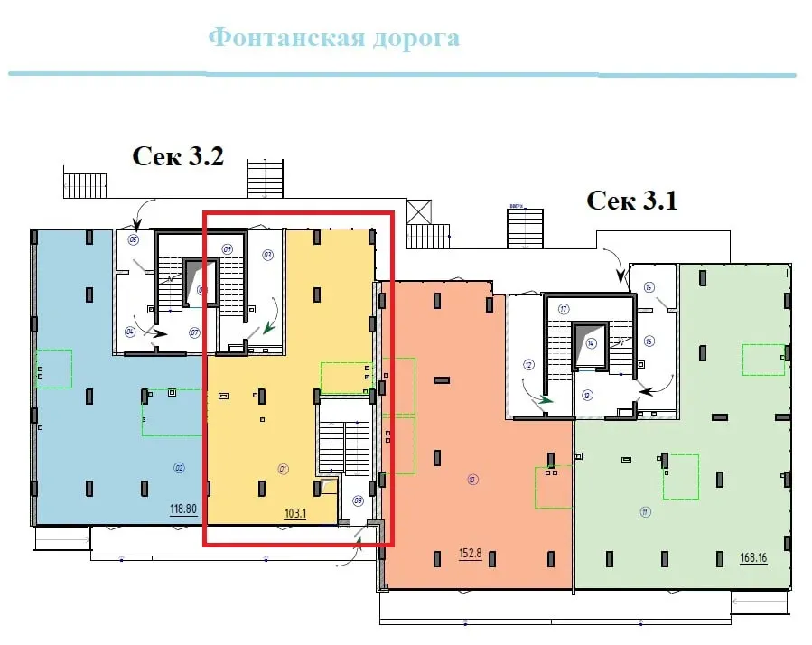 Продаж Бізнес-центр / Адміністративна будівля площа 103 кв.м 1-й поверх на Фонтанская дорога Дерби Одеса - фото 2