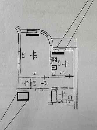 Продаж Квартира 1-кімнатна, 15/25 поверх на Олевська вул., 5 Киев