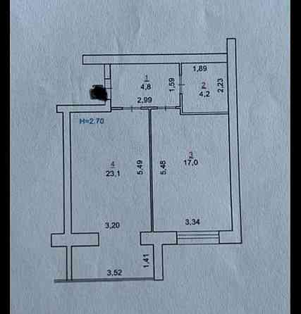 Продаж Квартира 1-кімнатна, 8/10 поверх на вул. Євгена Рихліка Житомир
