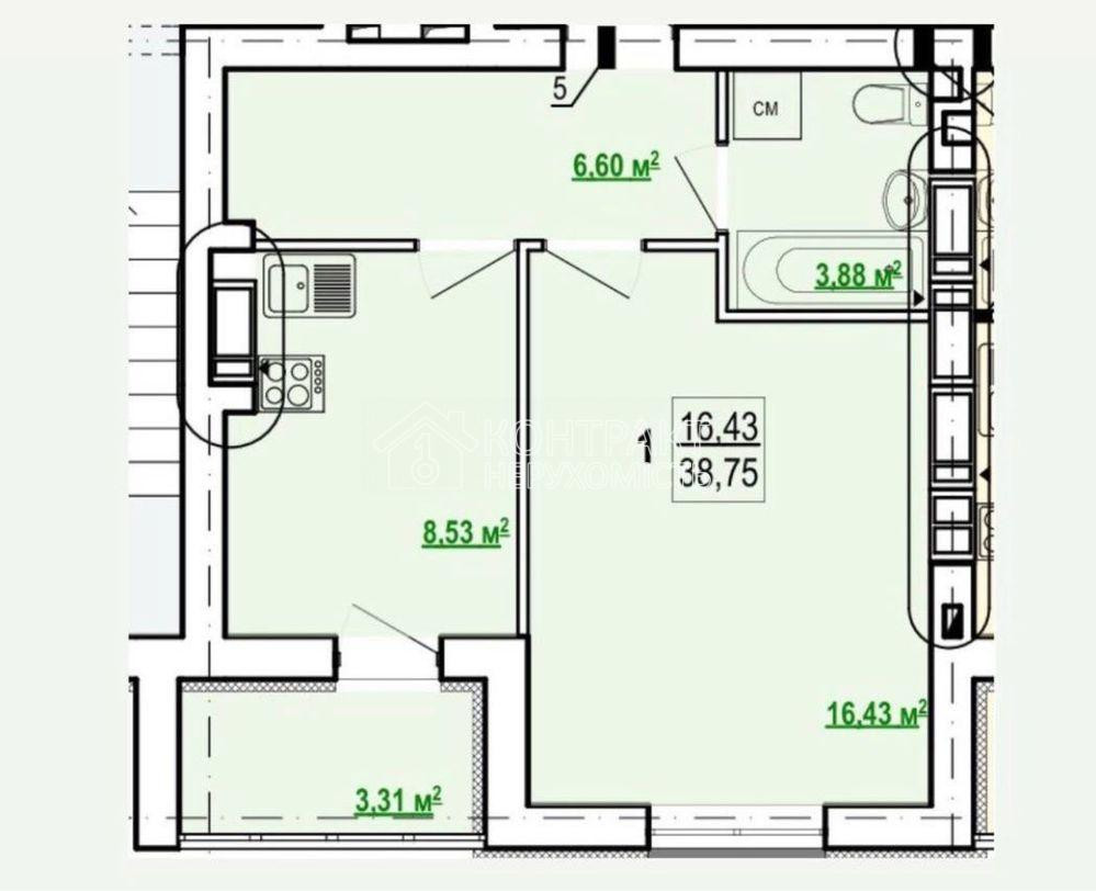 Продаж Квартира 1-кімнатна, 9/9 поверх на вул. Борткевича Харків - фото 2