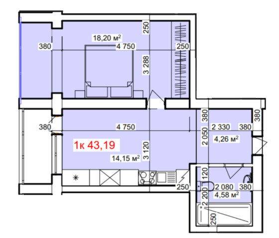Продаж Квартира 1-кімнатна, 5/6 поверх на Лисенка, 5а Kolomyya