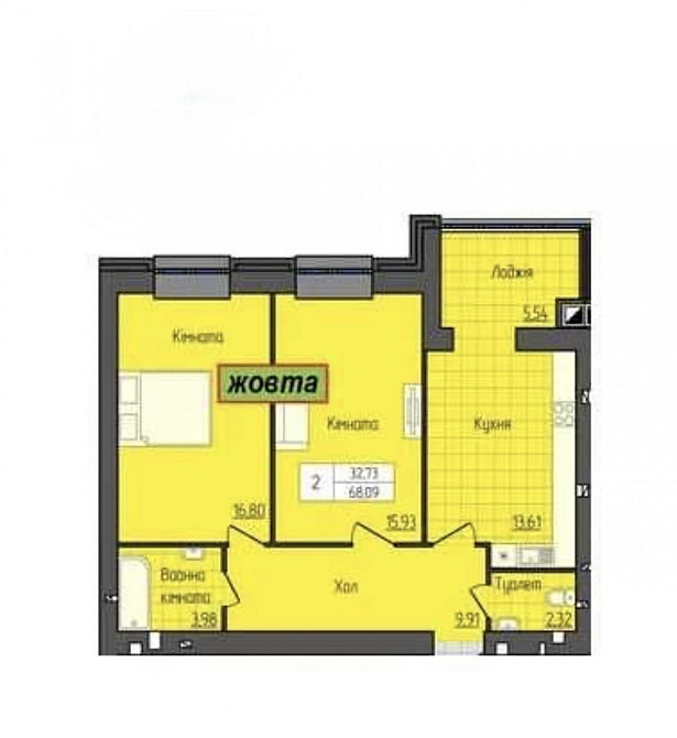 Продаж Квартира 2-кімнатна, 4/14 поверх на вул. Домбровського Житомир - фото 1