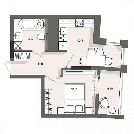Продаж Квартира 1-кімнатна, 2/10 поверх на вул. Раковського Івана L'viv