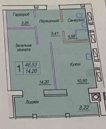 Продаж Квартира 1-кімнатна, 7/12 поверх на вул. Героїв Десантників Zhytomyr