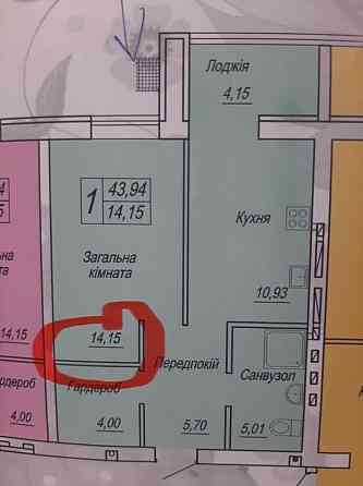 Продаж 1к Квартира 44 кв.м Євгенія Рихліка Zhytomyr