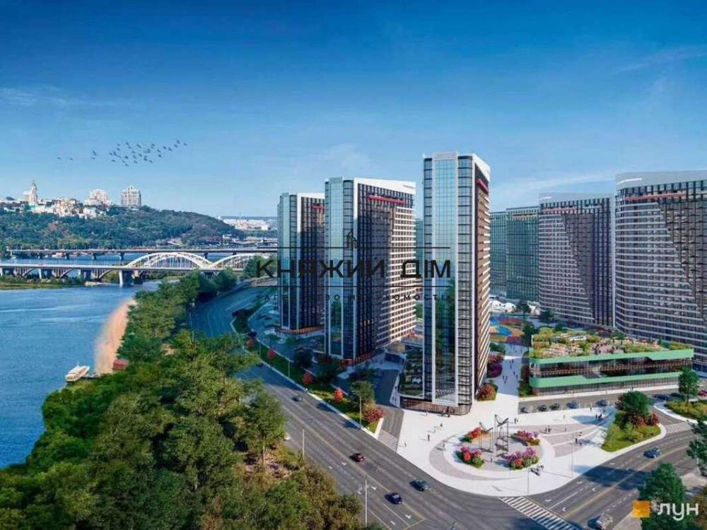 Видова 1к квартира в ЖК Great, Дніпровська набережна № 21142528 Київ - фото 2