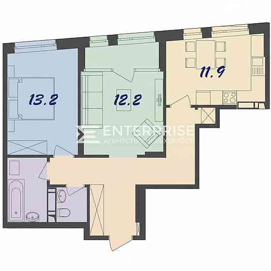 Продаж 2к квартири 59.9 кв. м Київ