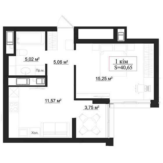 Продаж Квартира 1-кімнатна, 2/9 поверх на вул. Панаса Мирного Івано-Франківськ