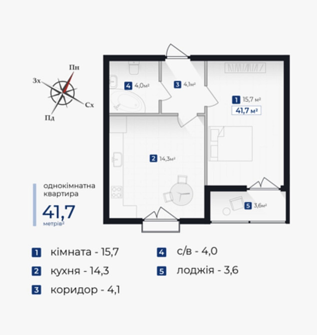 Продаж Квартира 1-кімнатна, 9/10 поверх на Довженка О. вул., 31В Ивано-Франковск - изображение 8