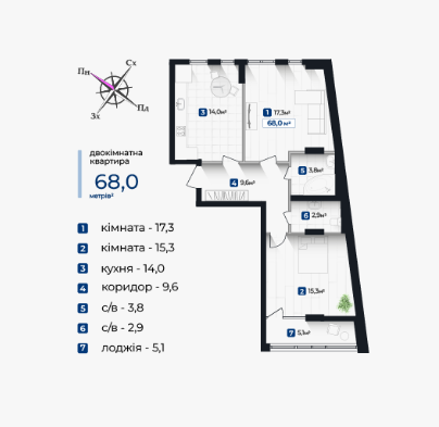 Продаж Квартира 2-кімнатна, 2/8 поверх на вул. Надрічна Івано-Франківськ - фото 3