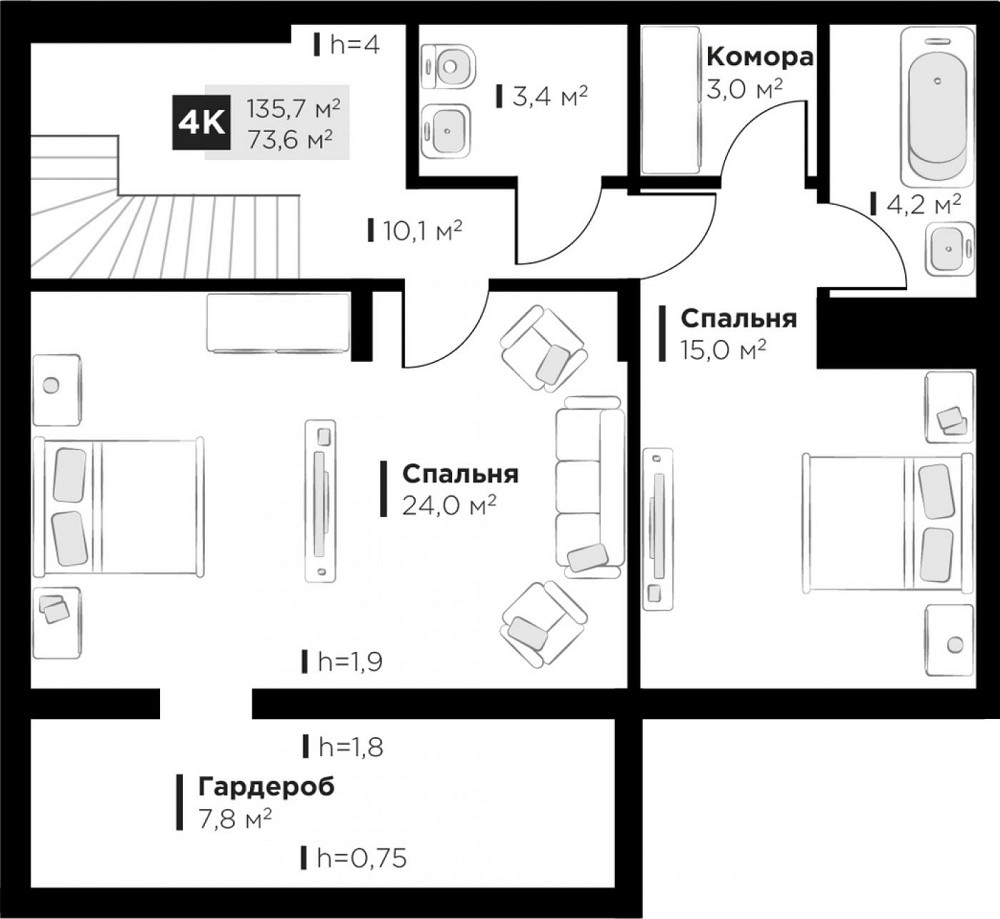Продаж Квартира 4-кімнатна, 5/6 поверх на вул. Червоної калини Sokilnyky - photo 11