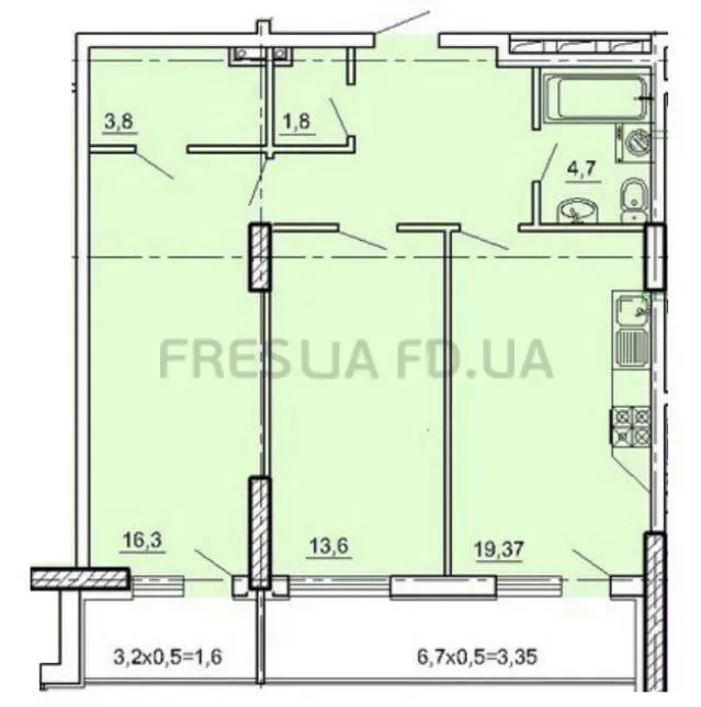 For sale 2-room Apartment 73 sq.m ЖК Лимнос Педагогическая Odessa - photo 6