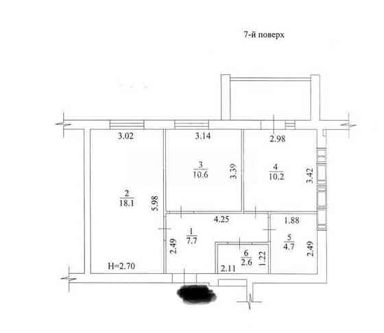 Продаж Квартира 2-кімнатна, 7/9 поверх на вул. Перемоги Харків