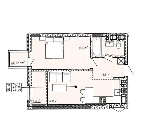 Продаж Квартира 1-кімнатна, 4/5 поверх на Пилипа Орлика Львов - изображение 13