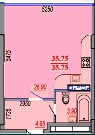 Продаж Квартира 1-кімнатна, 2/8 поверх на Сегедская ул., 13а Одеса