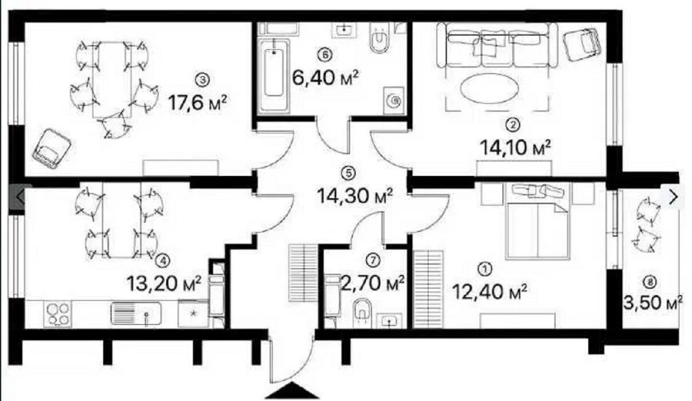 Продаж Квартира 3-кімнатна, 22/25 поверх на улица Ревуцкого, д.40 Київ - фото 5