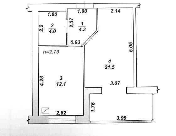 Продаж 1к Квартира 42 кв.м Новий Бульвар Zhytomyr