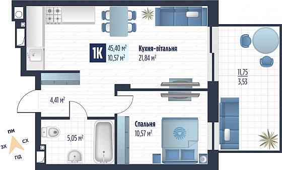 Продаж Квартира 1-кімнатна, 5/5 поверх на вул. Героїв Крут Сокильники